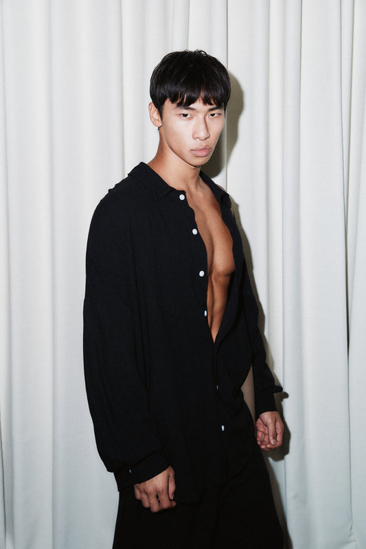 Oversized Linen Shirt - Black