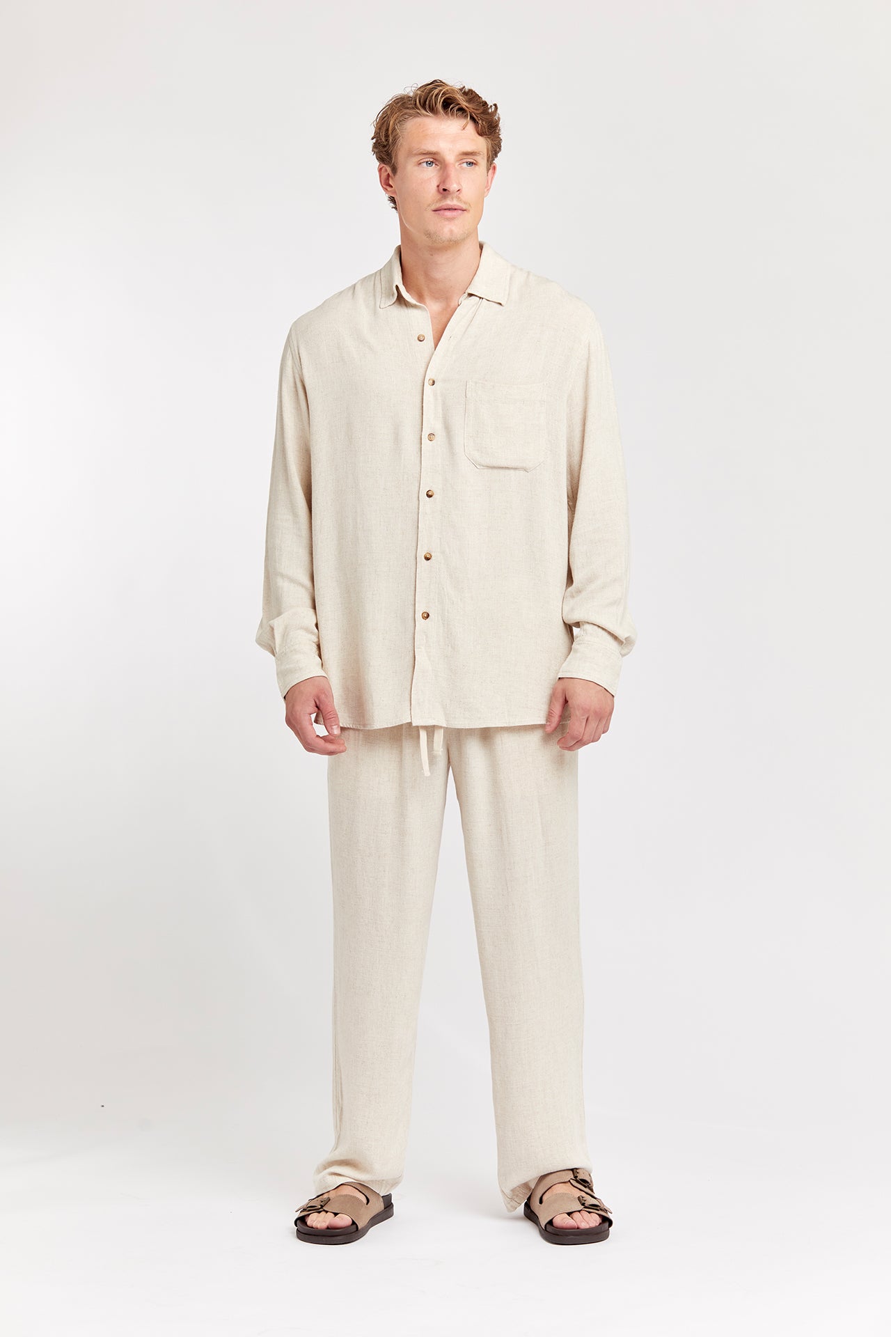 Viscose - Linen Shirt Beige