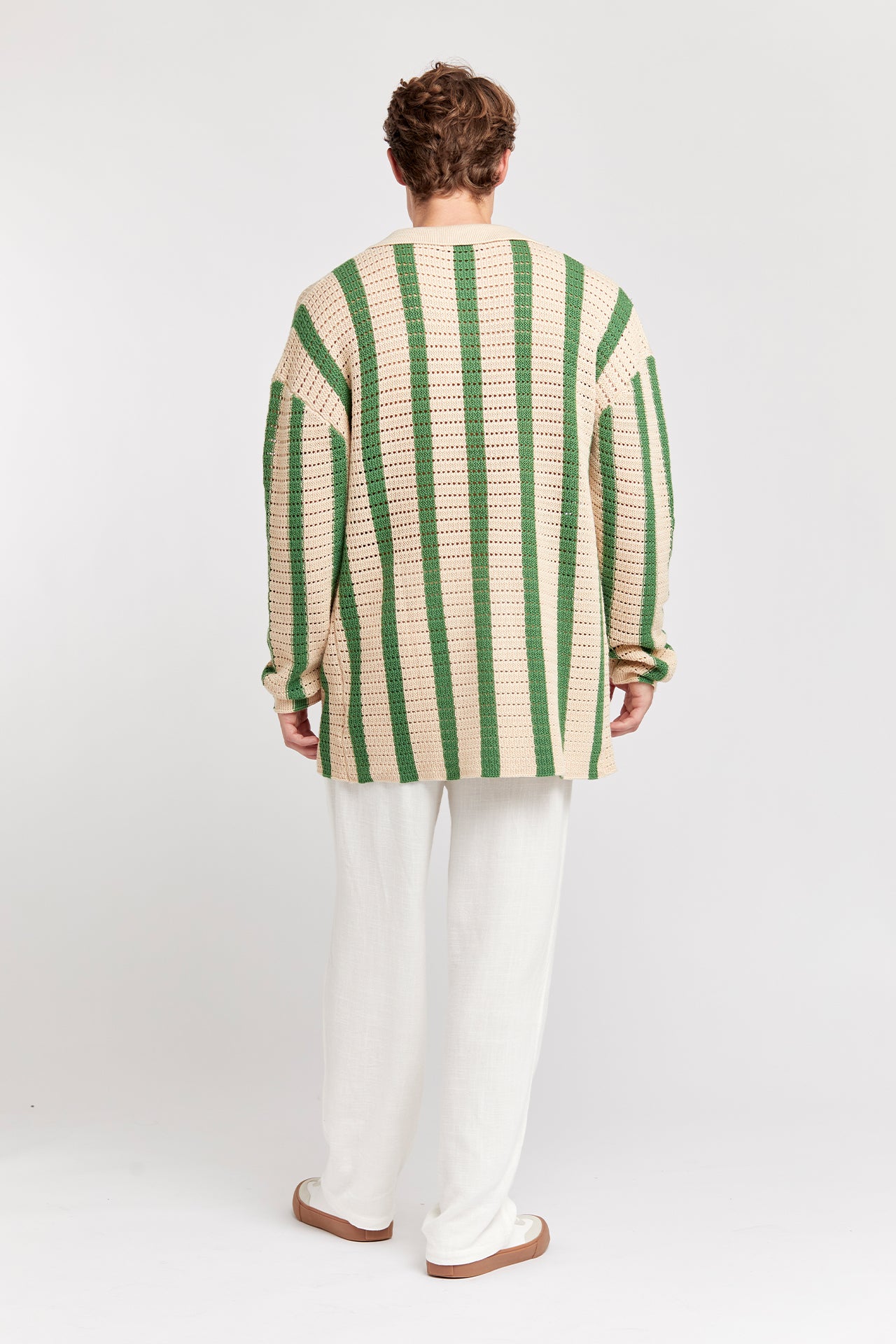 Long Sleeve Stripe Knit Shirt
