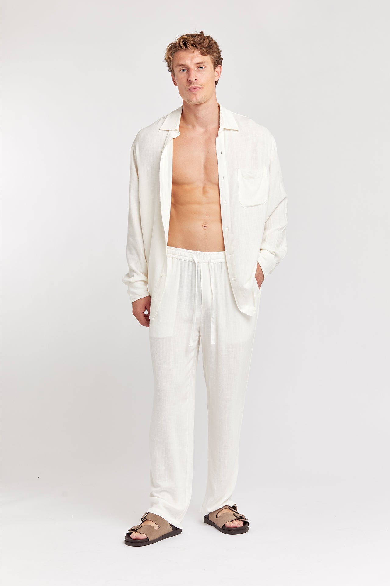 Linen - Viscos Trousers White