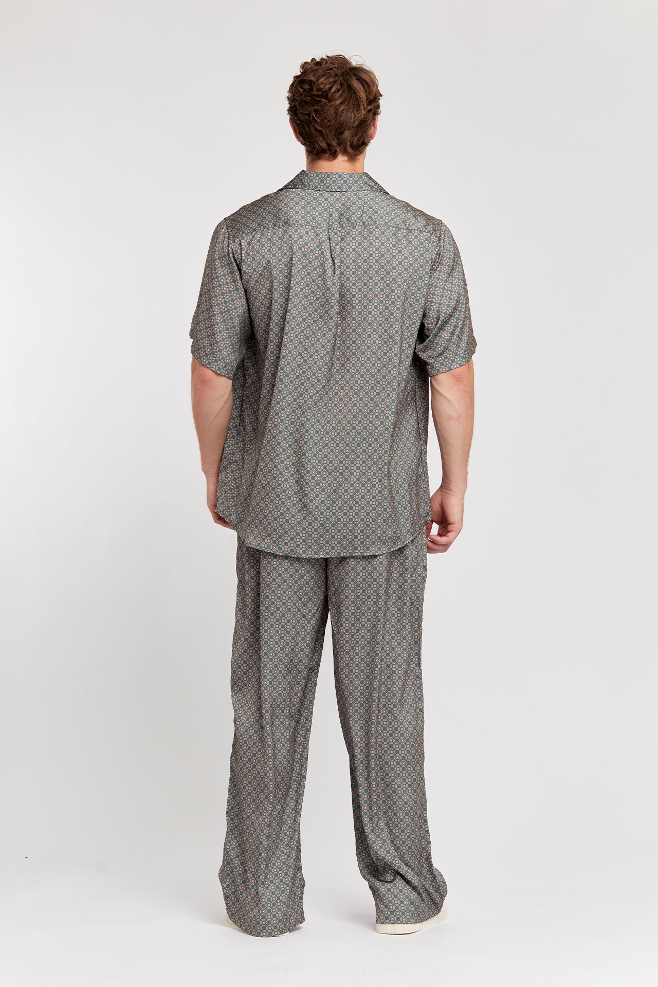 Cream Geometry Trousers