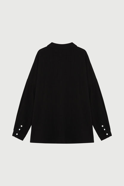 Oversized Linen Shirt - Black