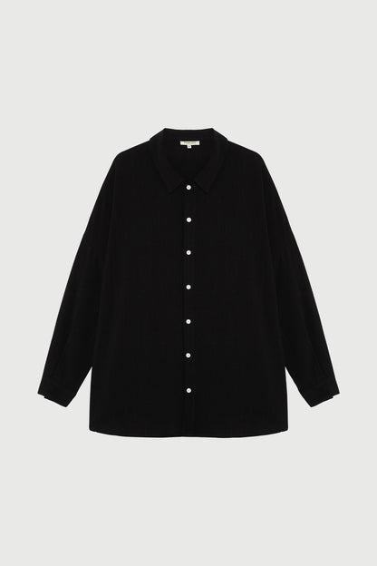 Oversized Linen Shirt - Black