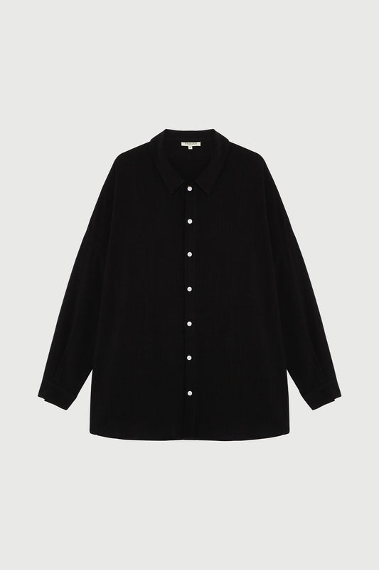 Linen Oversized Shirt Black