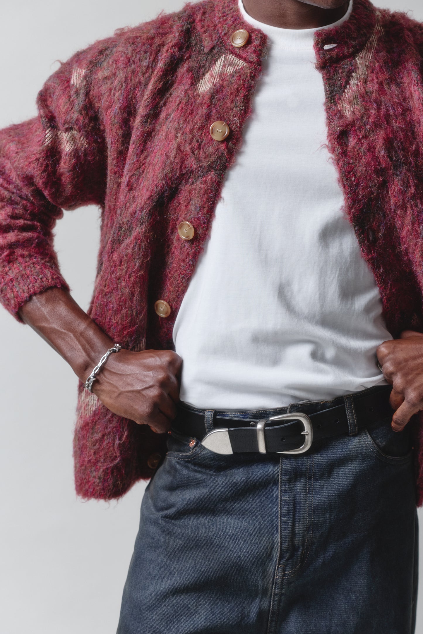 Brushed Argyle Cardigan