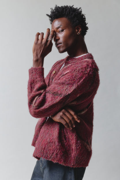 Brushed Argyle Cardigan