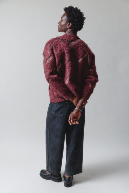 Brushed Argyle Cardigan